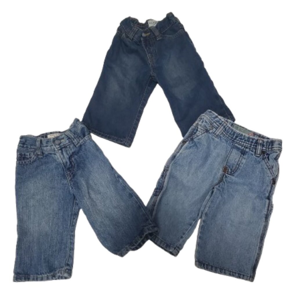 Place Lot of 3 infant boys blue jeans size 6-9 mos